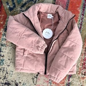 dusty rose puffer jacket